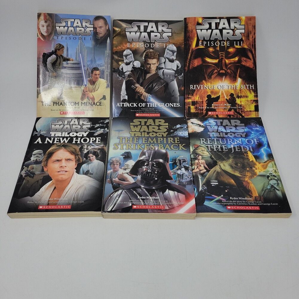 Star Wars Movie Novelizations Lot of 6 Scholastic Paperback Books Episodes I-VI